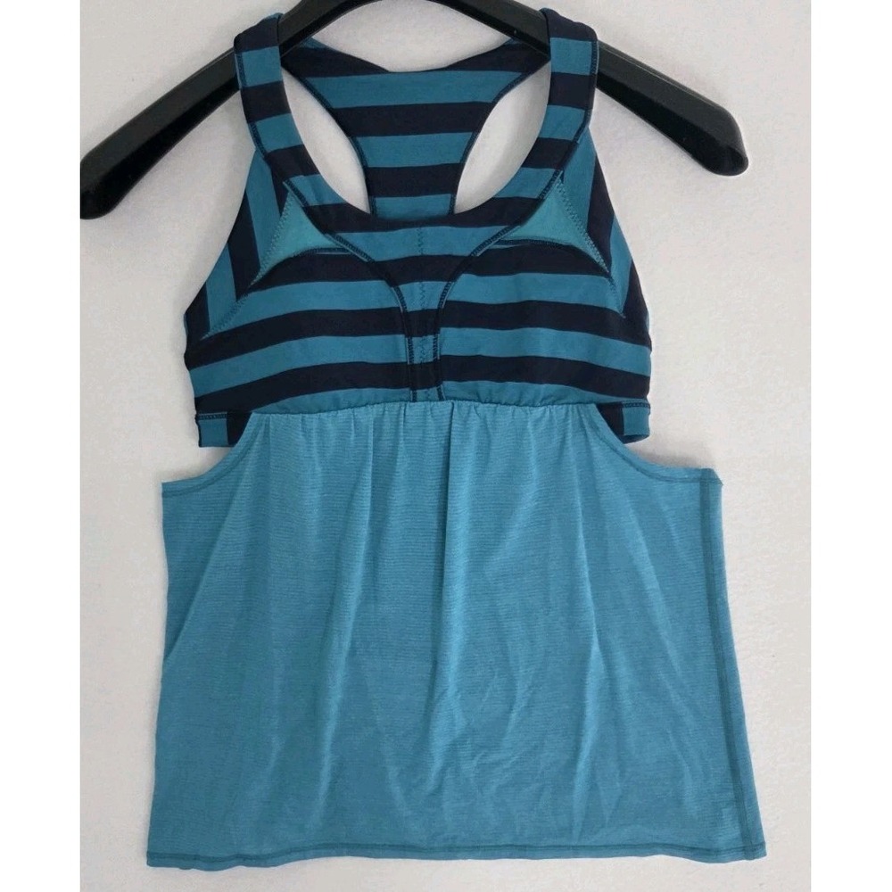 Lululemon Womens Green Blue Sleeveless Racerback Activewear Tank Top Size 10